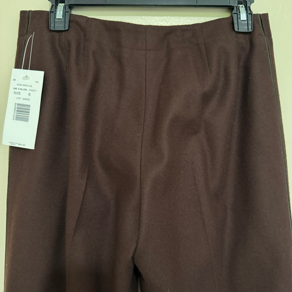 VTG NWT Harve Benard Wide Leg Chocolate Equestrian Pleated Trouser 6 Wool Tuxedo - Picture 5 of 16